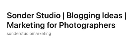 Example of how to optimize your Pinterest profile name.