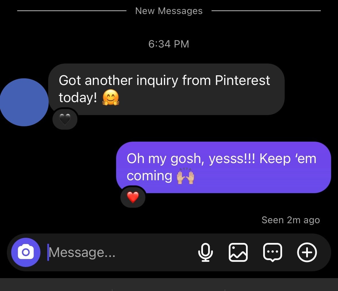 Client results from pinning on Pinterest.